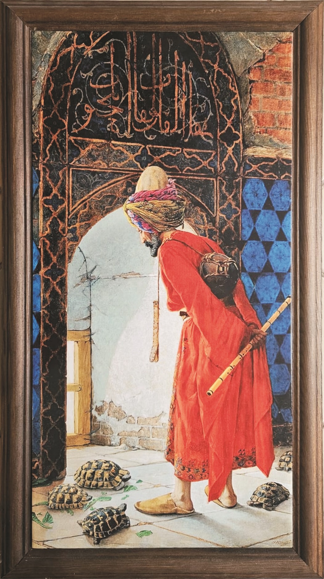 Dijital Baskı Çini Kaplumboğa Terbiyecisi-51